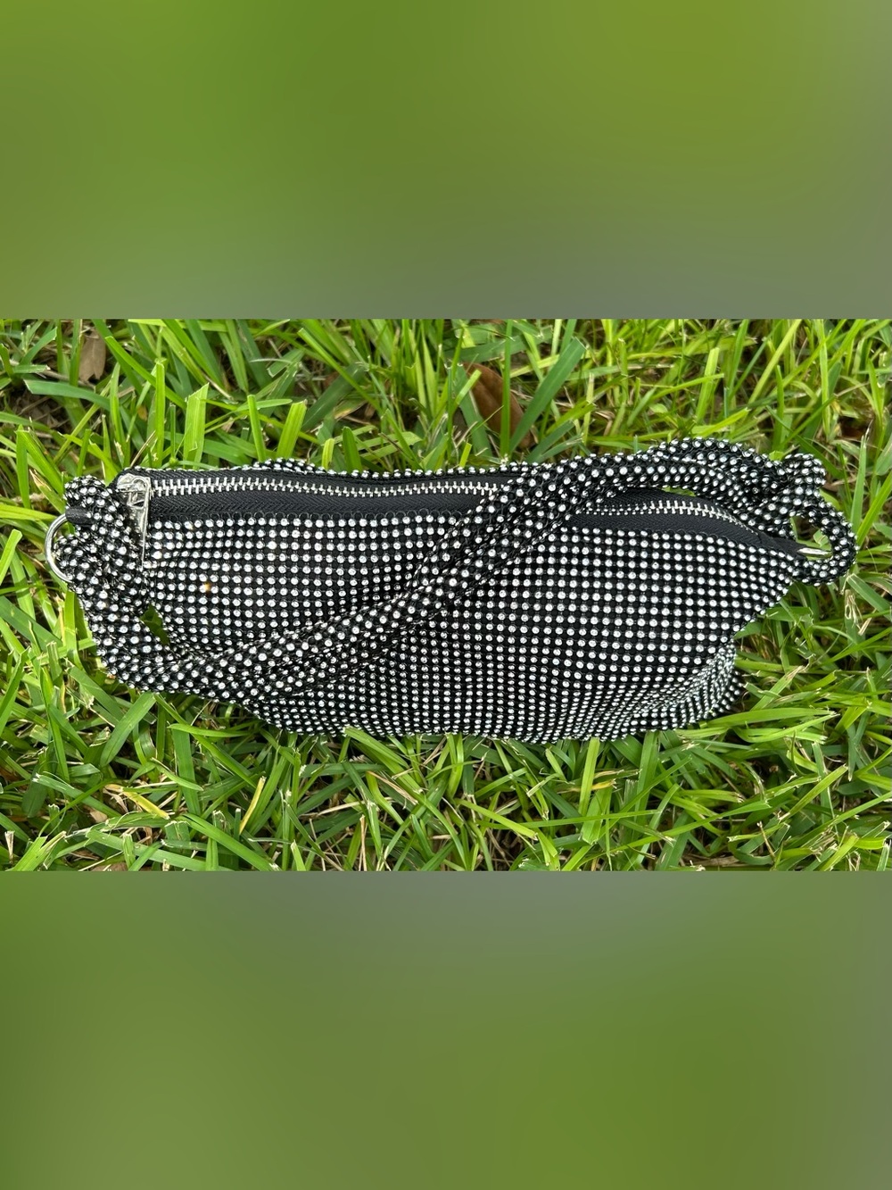 Black Rhinestone Embellished Bag